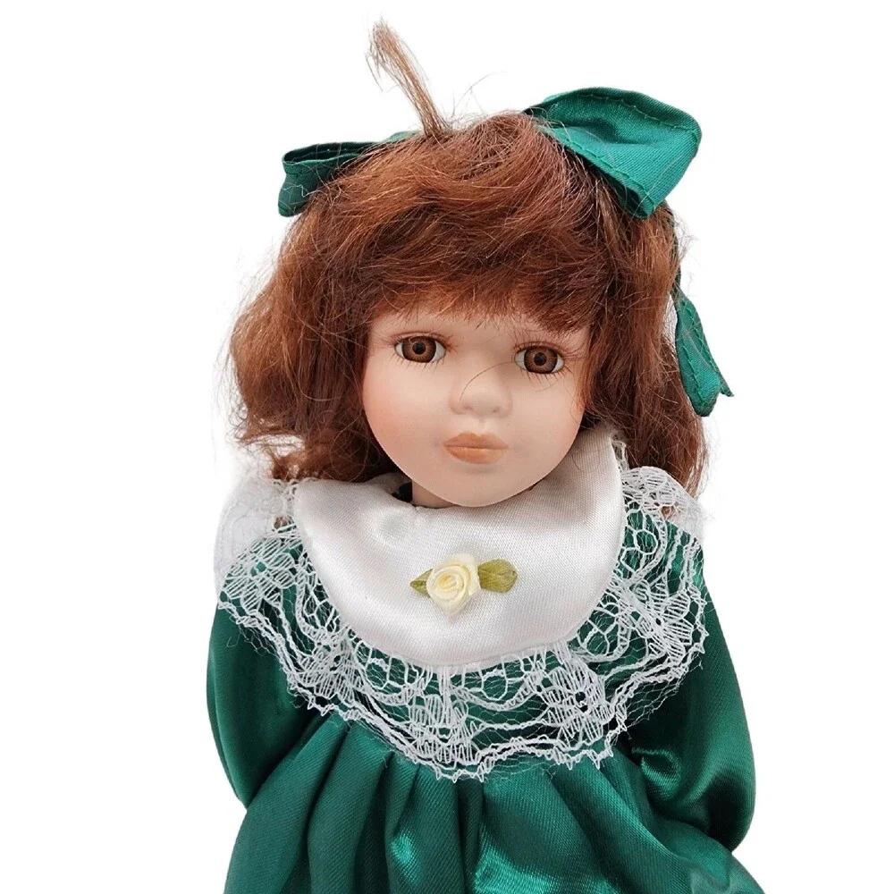 Classical Treasures Porcelain Doll Green Dress COA Stand 12